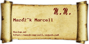 Mazák Marcell névjegykártya