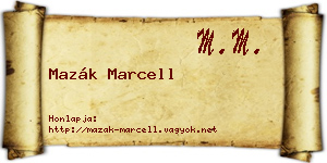 Mazák Marcell névjegykártya